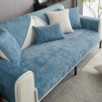 CozyCover – Chenille Gestreifter Sofaschutz